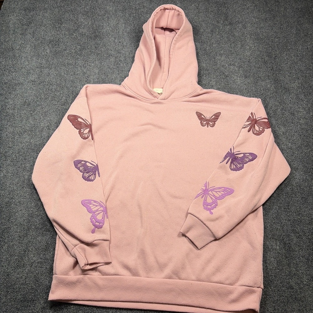 Ultra Flirt Butterfly Pink Sweatshirt Size L